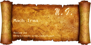 Mach Irma névjegykártya